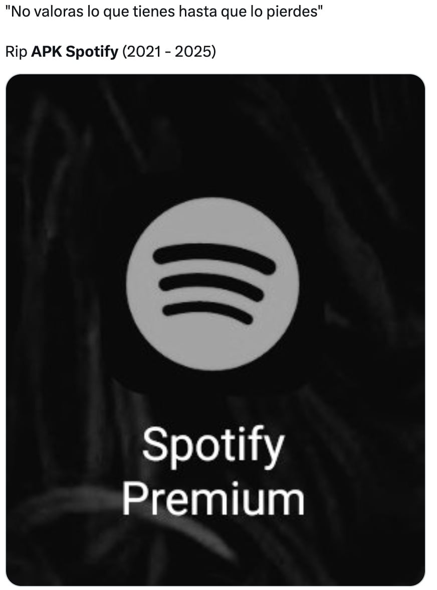 Usarios reaccionan a la caída de Spotify Premium APK con memes