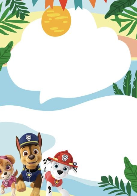 Tarjeta de Paw Patrol de graduación veraniega
