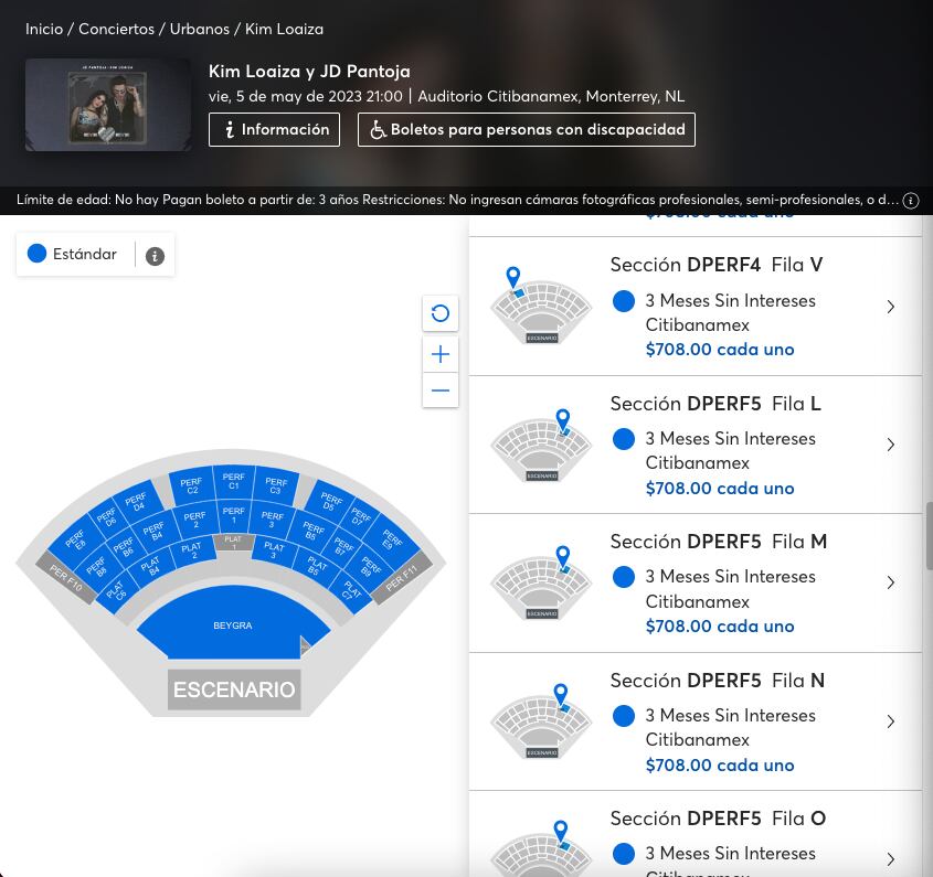 Boletos disponibles en Auditorio Citibanamex