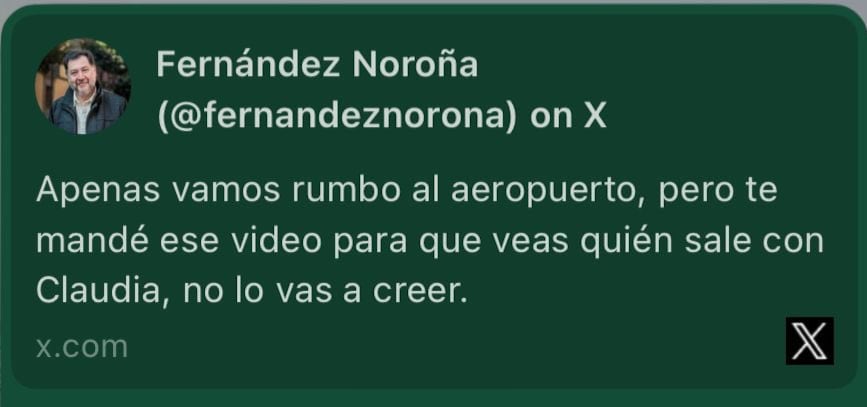 Gerardo Fernández Noroña pública extraño mensaje en X y luego lo borra