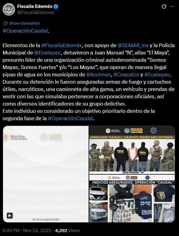 Detenido por Operación Caudal