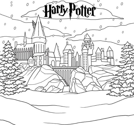 Castillo de Harry Potter para colorear