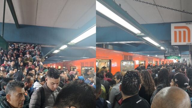 Lluvia en CDMX causa aglomeraciones en Metro