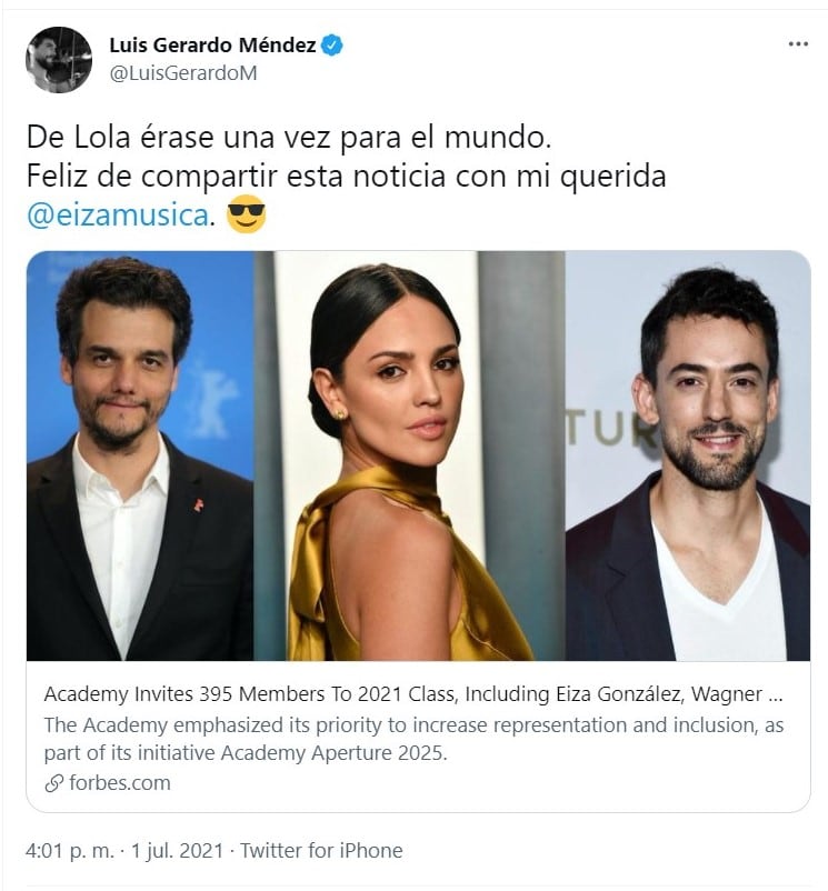 Publicación de Twitter