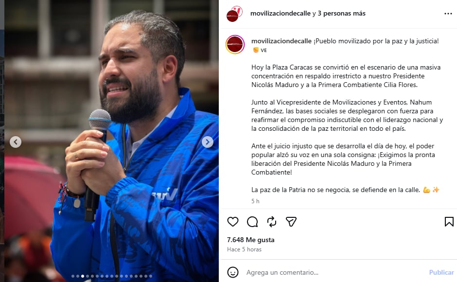 Nicolás Maduro Guerra convoca movilizaciones