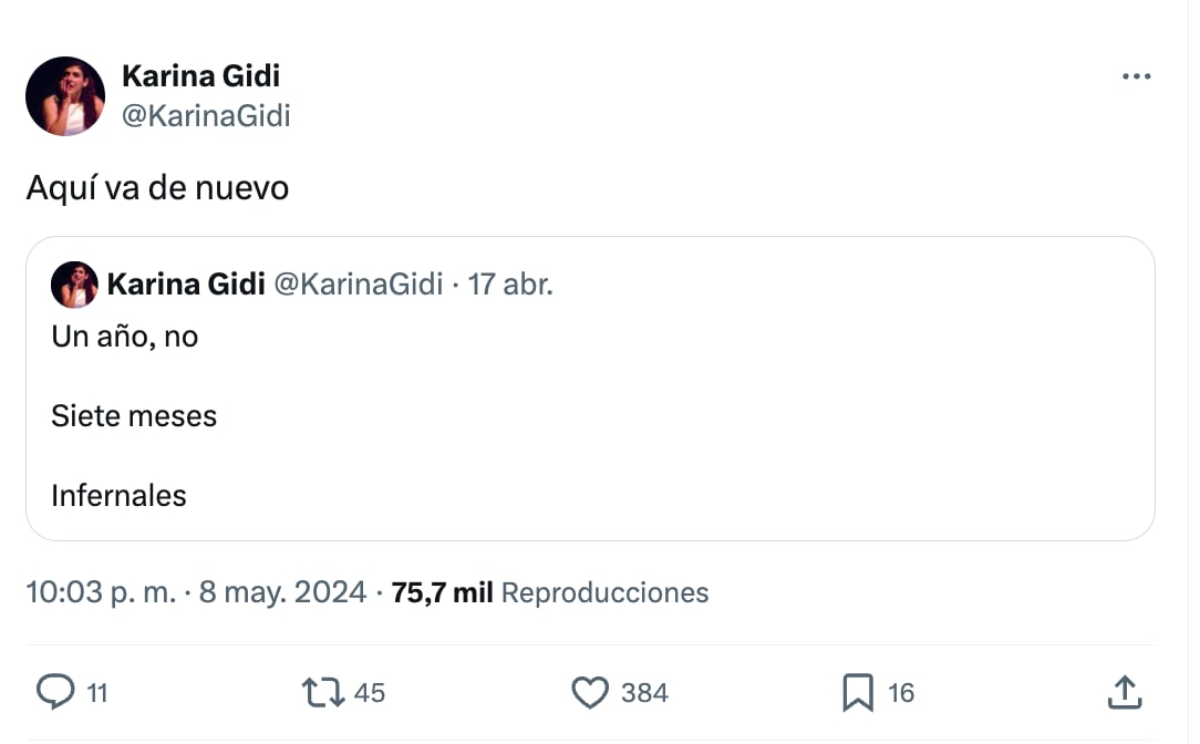 Karina Gidi manda indirecta a Jorge Álvarez Máynez