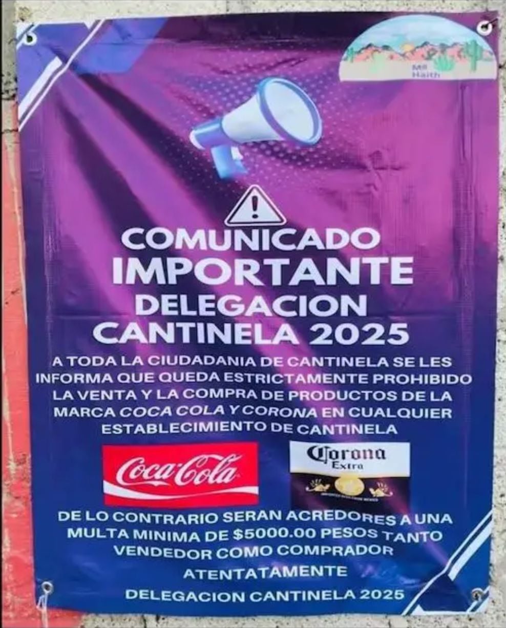 Prohiben Coca-Cola en Hidalgo.