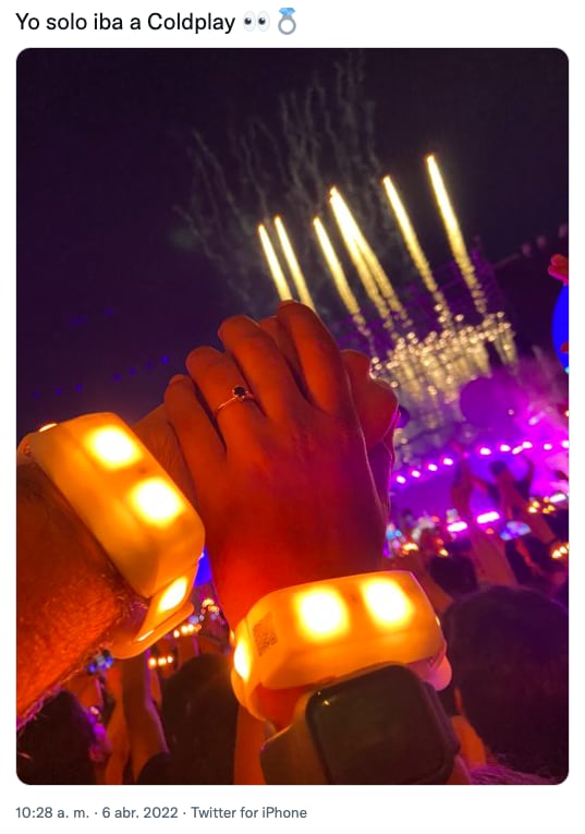 Propuesta de matrimonio en concierto de Coldplay