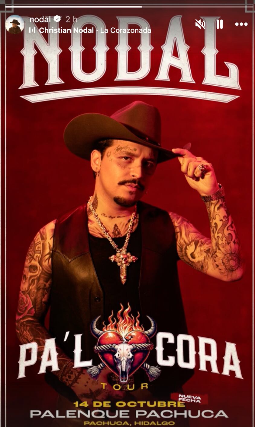 El concierto de Christian Nodal en Pachuca tiene nueva fecha