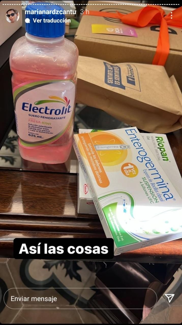 Mariana Rodriguez está enferma del estómago