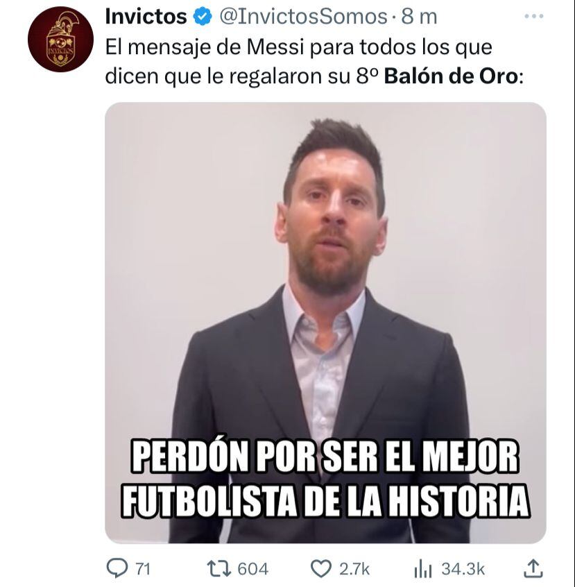 Memes Balón de Oro 2023.