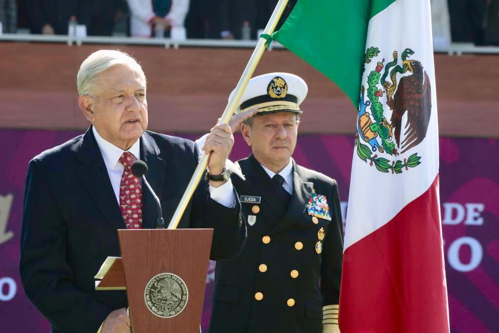 AMLO en el Día de la Bandera 2023
