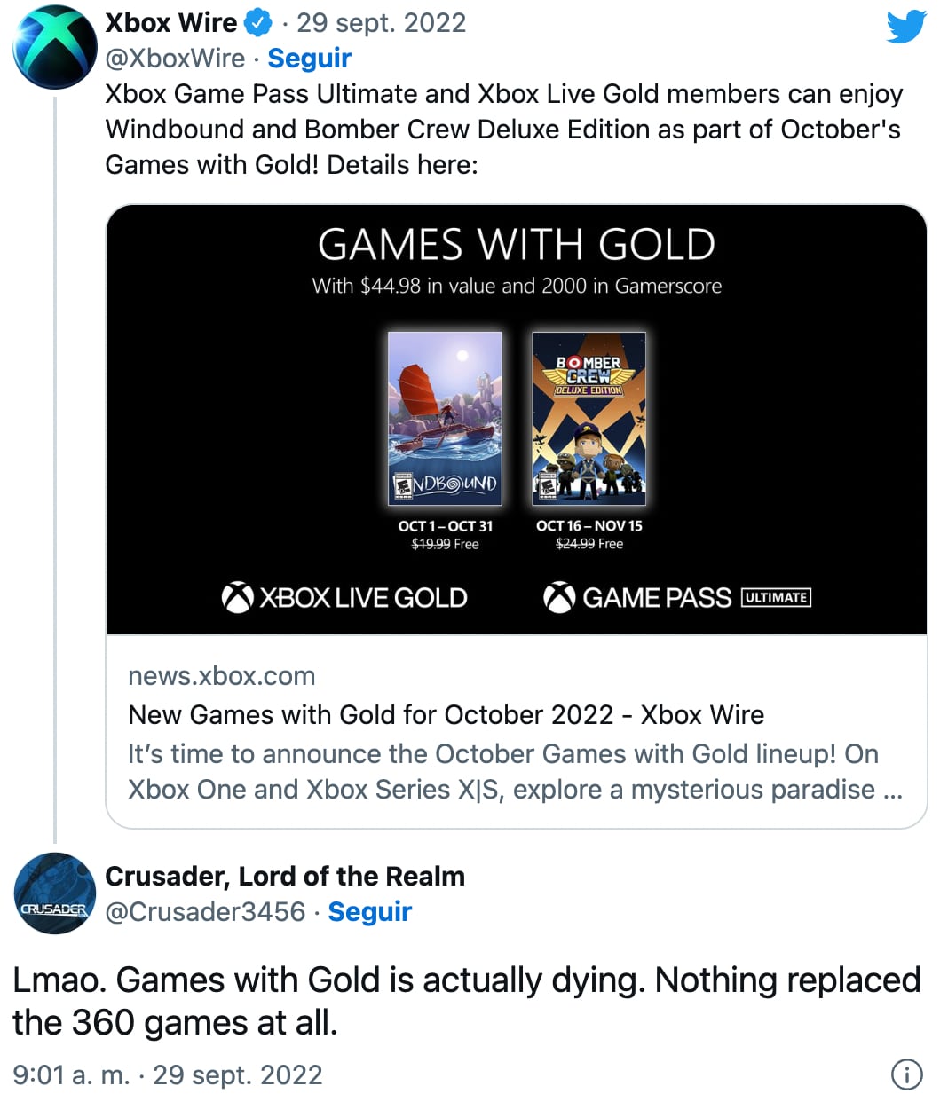 Comentarios Games With Gold octubre