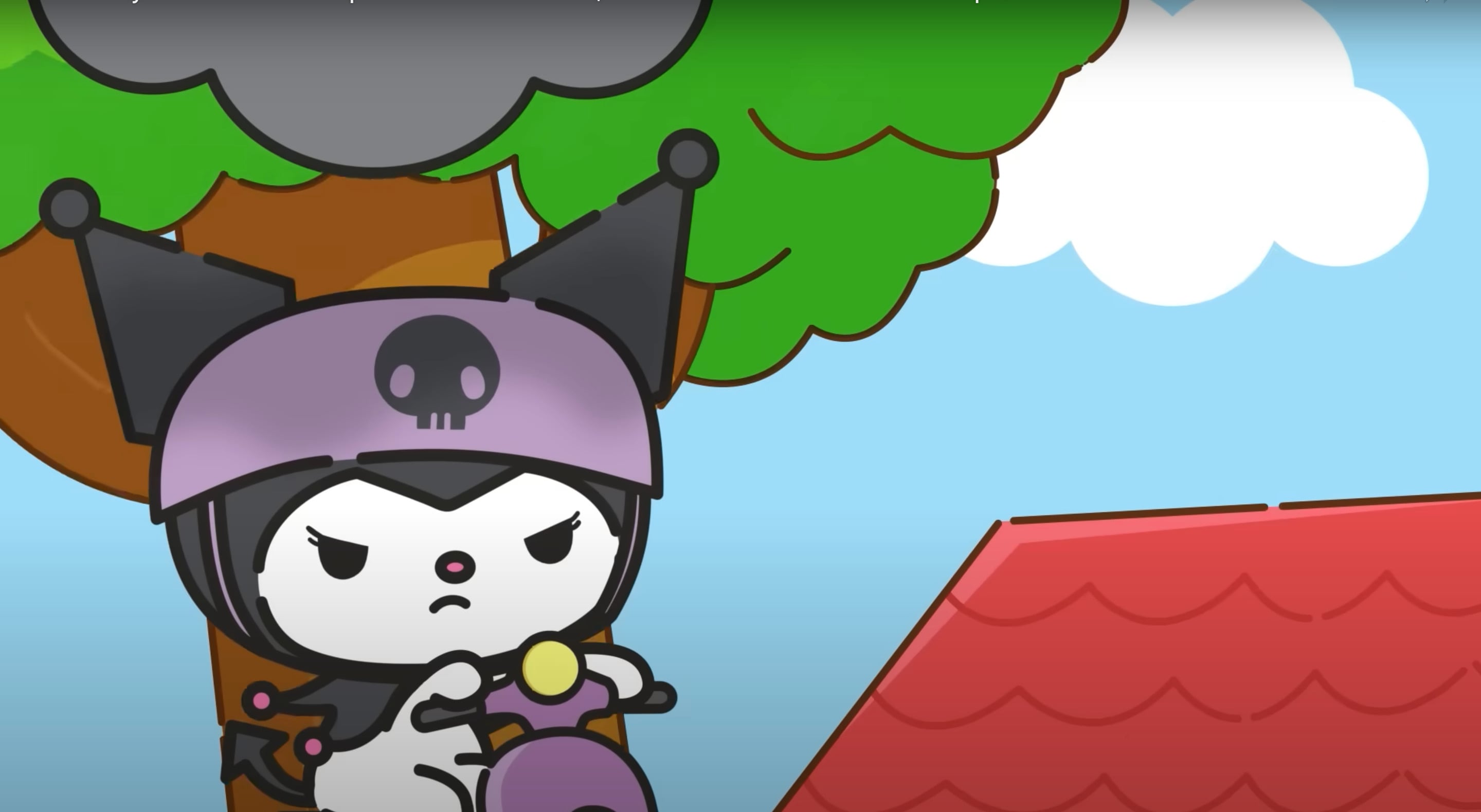 El capítulo completo en donde Kuromi tiene un mal día está en YouTube