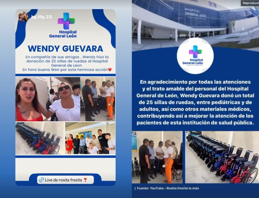 El Hospital General de León le agradece a Wendy Guevara por su generosa donación