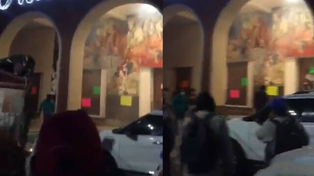 Con balazos y cohetones dispersan toma de palacio municipal en Huajuapan de León