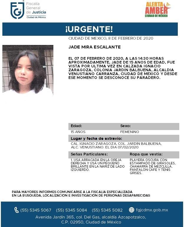 Jade Mira Escalante. Alerta Amber