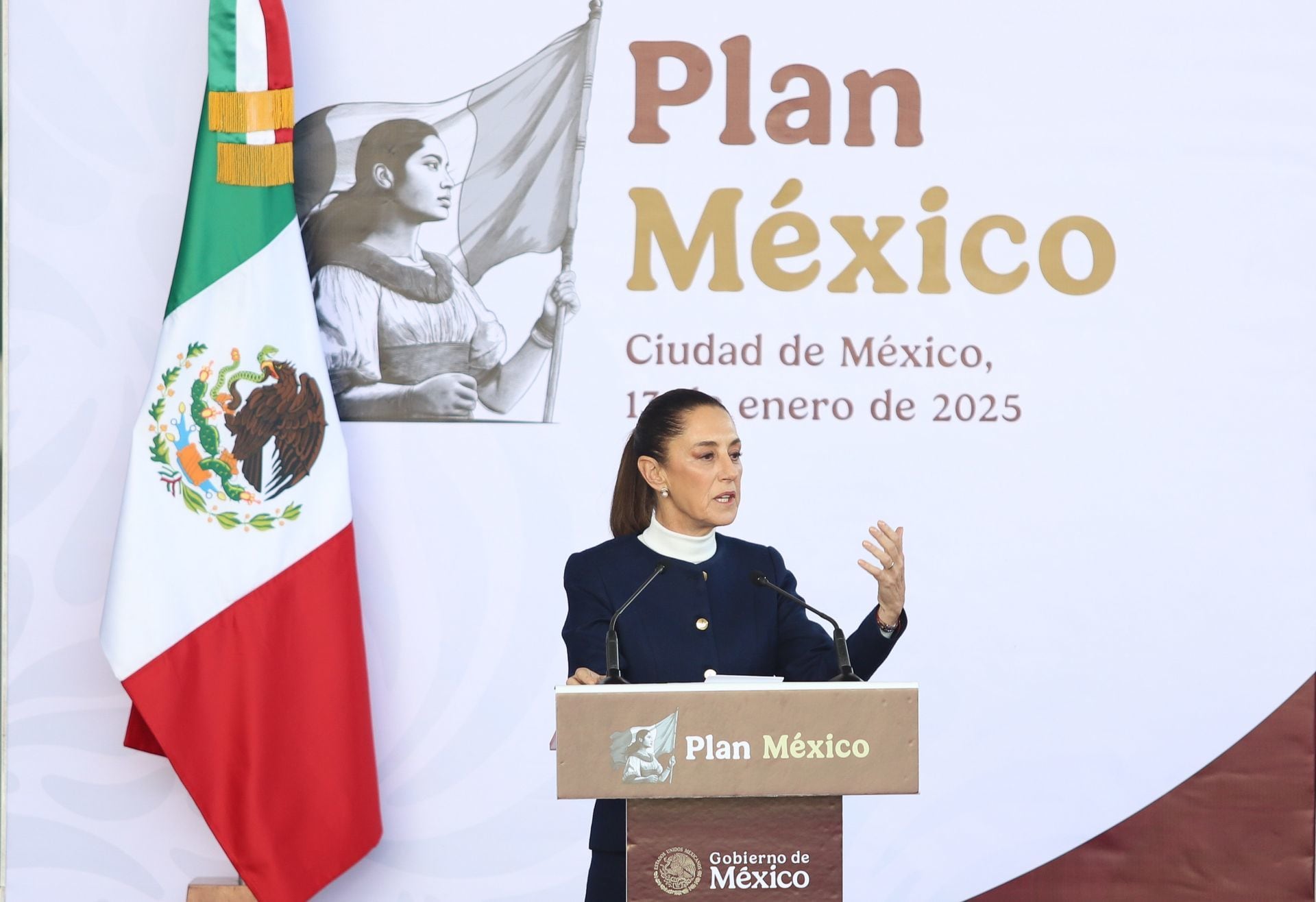 Claudia Sheinbaum, presidenta de México, presenta el Plan México