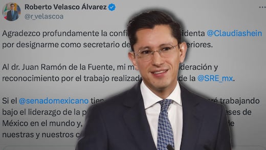 Roberto Velasco agradece a Sheinbaum su respaldo para la SRE