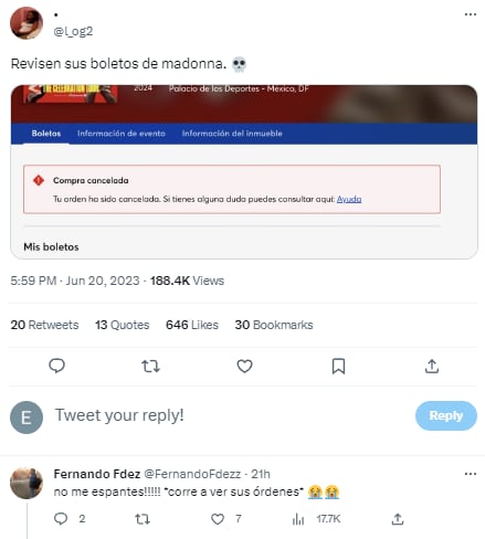 Boletos de Madonna cancelados por Ticketmaster