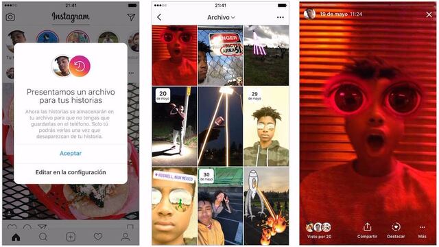 El nuevo 'Archivo de Historias' en Instagram.