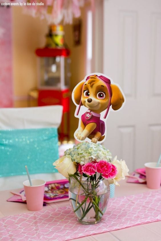 Centros de mesa de Paw Patrol para el Día de la Madre