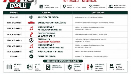 Fut Izcalli llevará la semifinal del Mundial al Parque de las Esculturas con actividades gratuitas
