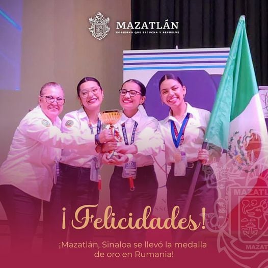 Alumnas de preparatoria en Mazatlán ganan medalla de oro en Festival de Ciencia de Rumania