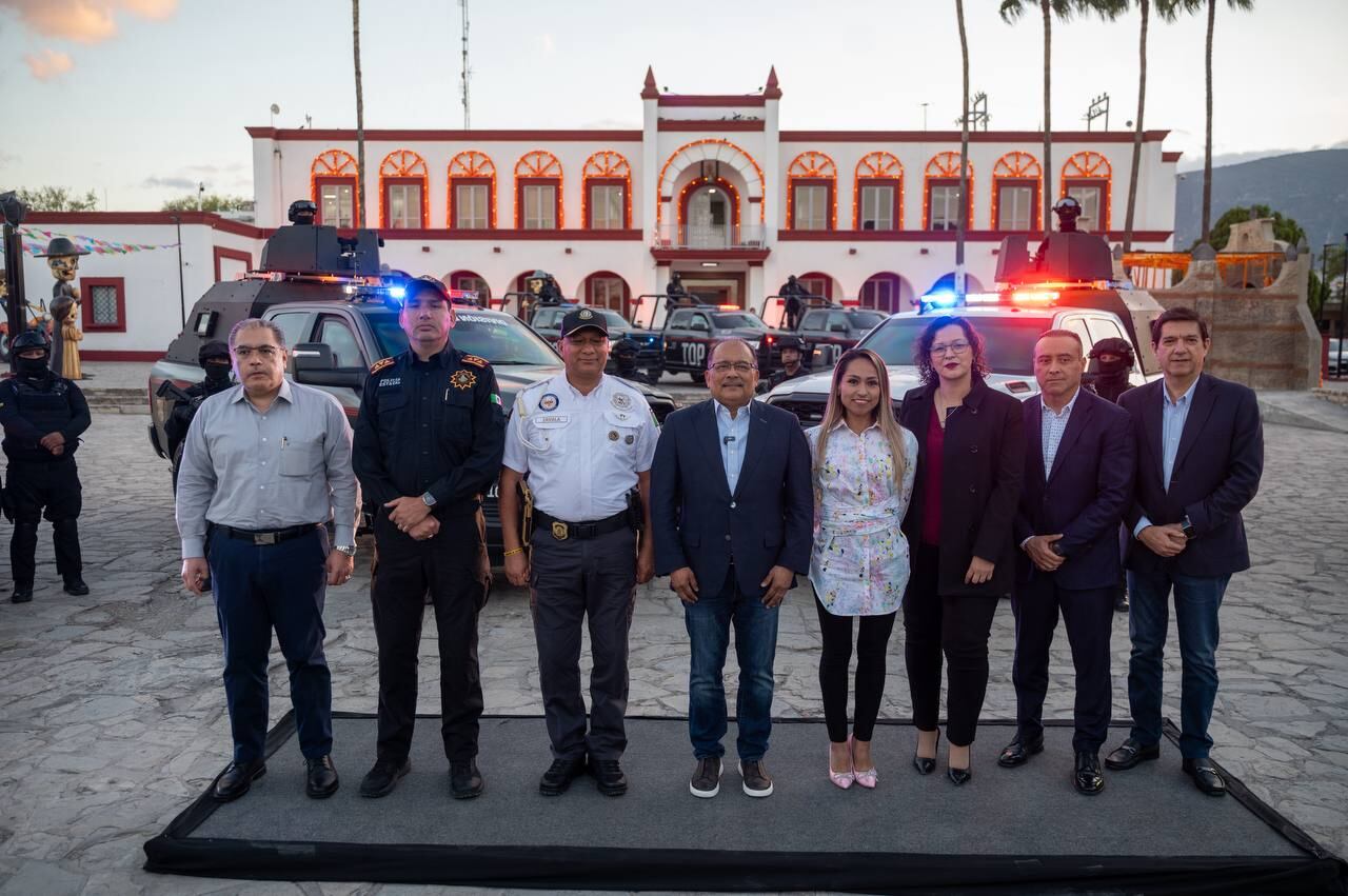Andrés Mijes presenta la División Blindada de la Secretaría de Seguridad Ciudadana en Escobedo.