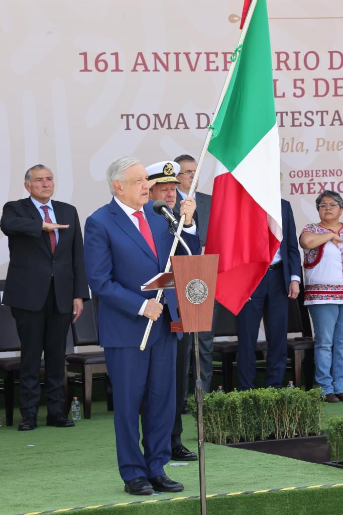 Las corcholatas acompañaron a AMLO en su discurso del 5 de Mayo por la Batalla de Puebla