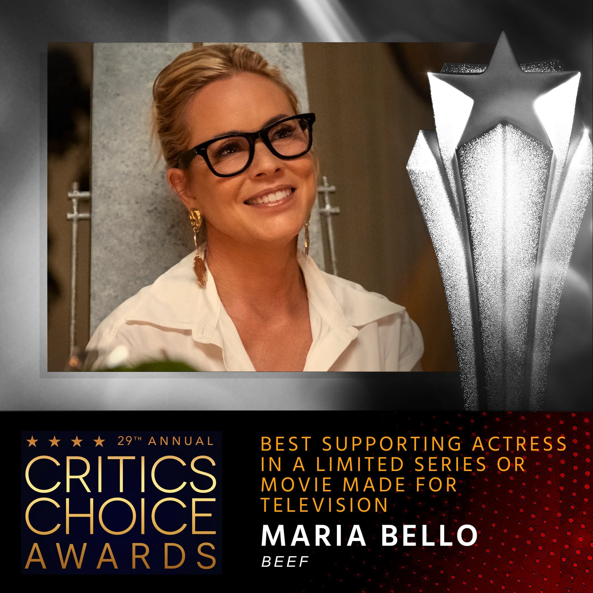 Maria Bello, ganadora Critics Choice Awards 2024