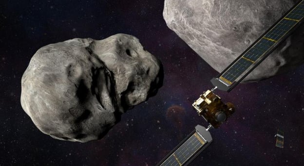 DART chocando con un asteroide