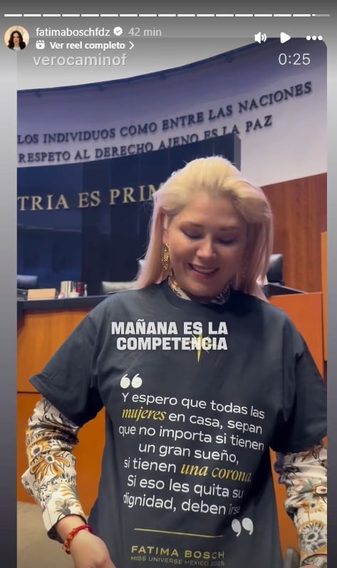 El Senado envió un mensaje a Fátima Bosch antes de Miss Universo 2025