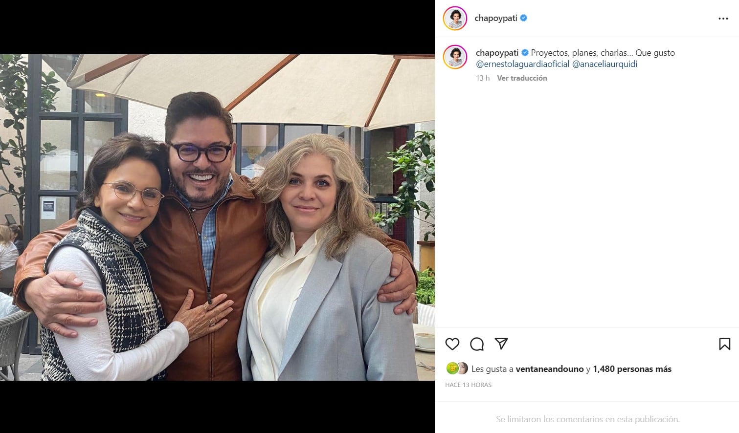 Pati Chapoy, Ernesto Laguardia y Ana Celia Urquidi