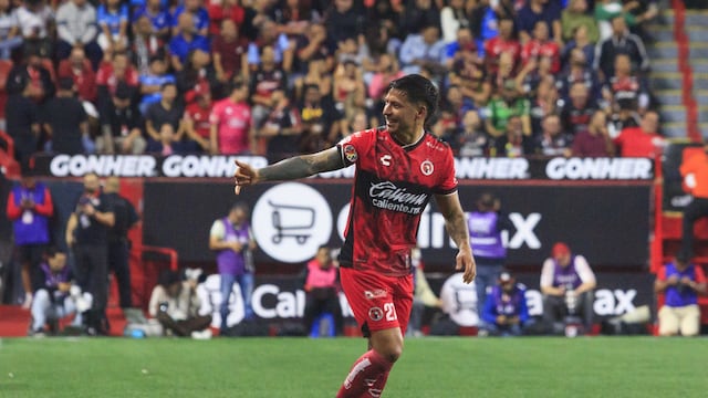 Domingo Blanco tras marcar gol en el Xolos vs Cruz Azul.