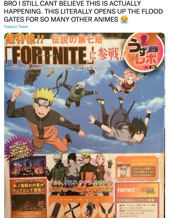'Fortnite' confirma llegada de Naruto