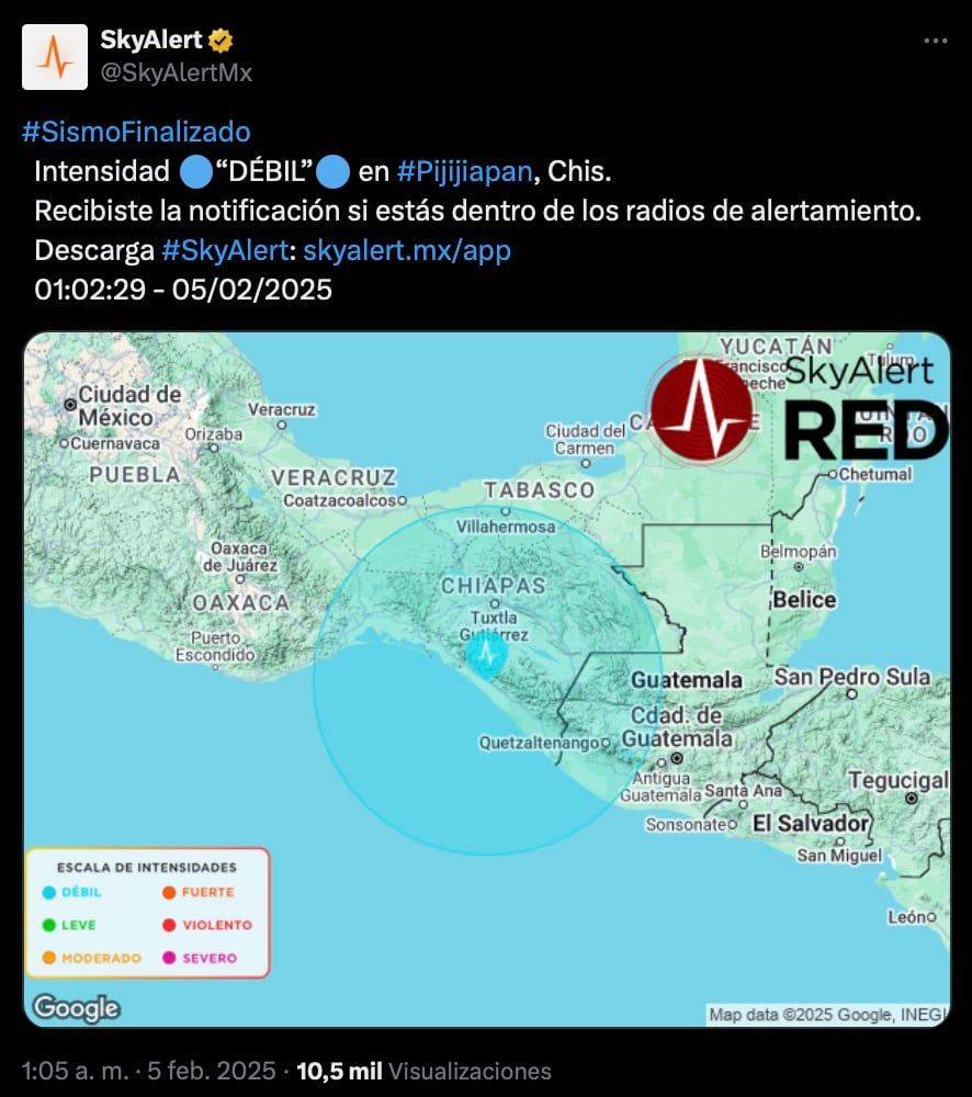 Temblor hoy Guatemala