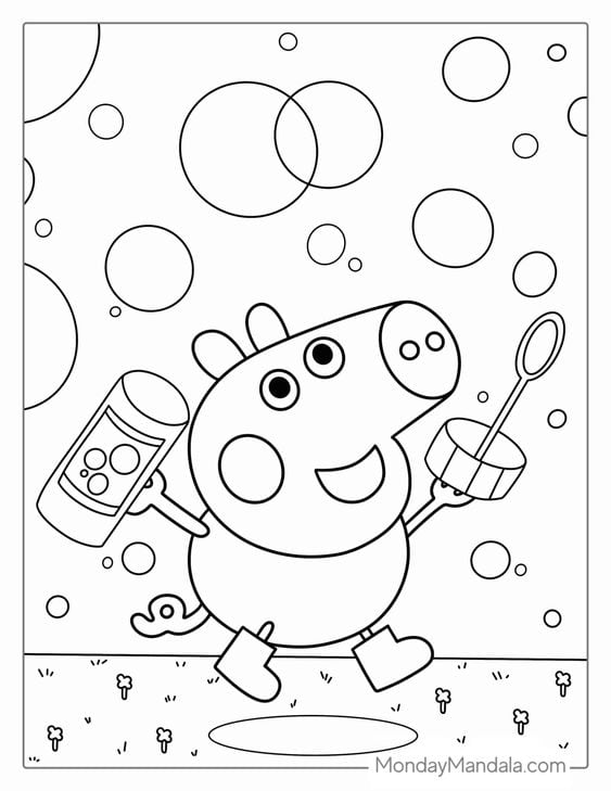 Dibujos de George Pig de vacaciones para colorear