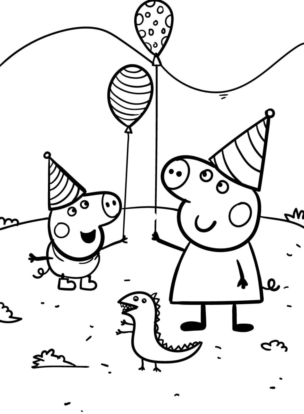 George de Peppa Pig celebrando su cumpleaños en primavera