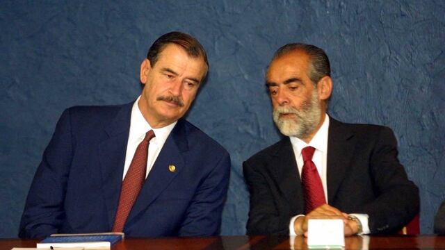 Diego Fernández de Cevallos (der.) y Vicente Fox. Reproches.