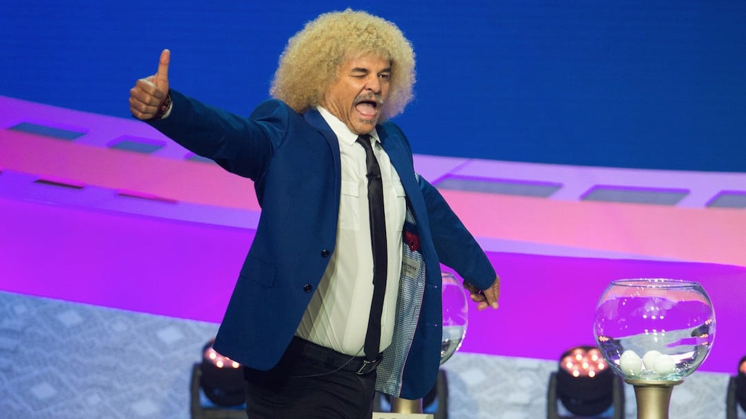 ‘Pibe’ Valderrama en el sorteo de Copa América.