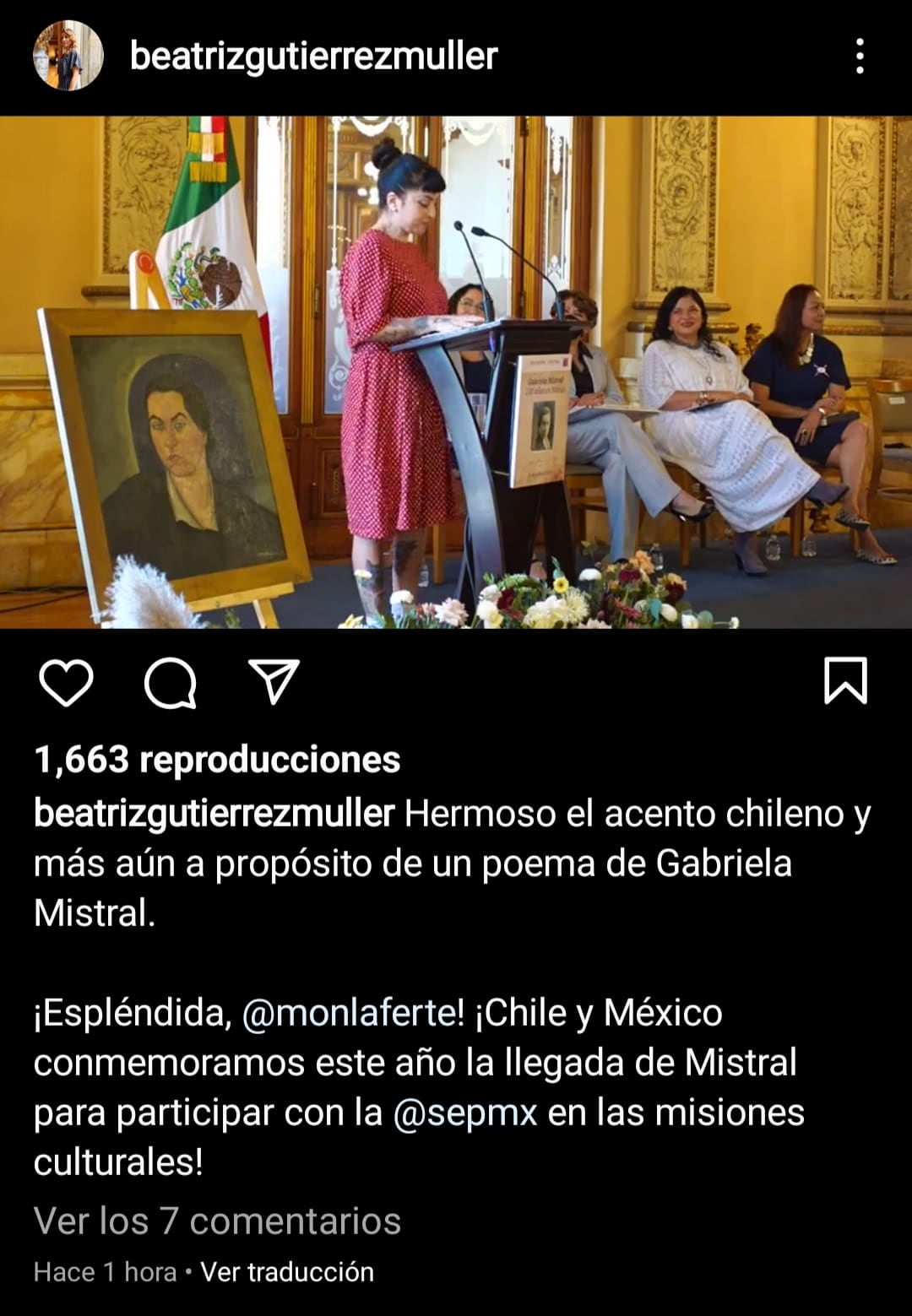 Beatriz Gutiérrez celebra el acento chileno de Mon Laferte por el aniversario de Gabriela Mistral