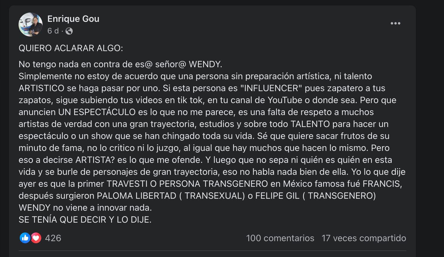 Enrique Gou, Wendy Guevera