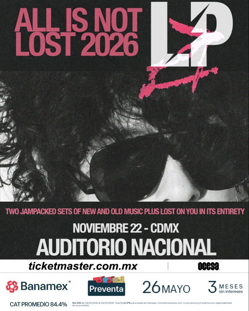 LP regresa a México con concierto en el Auditorio Nacional: fecha y boletos
