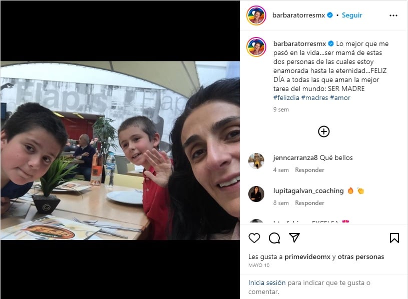 Bárbara Torres hijos