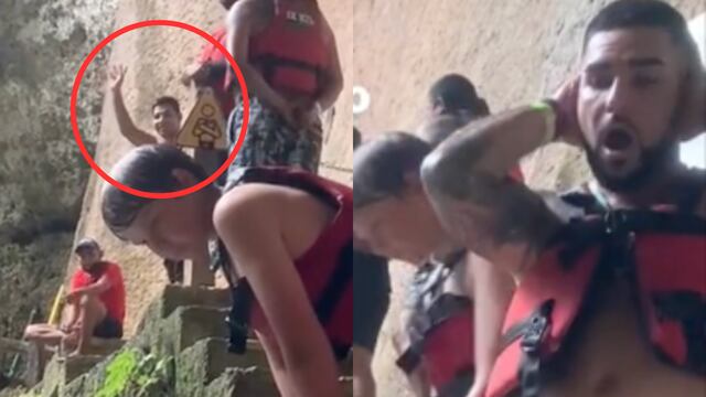 Graba a su esposo en un cenote y capta una tragedia