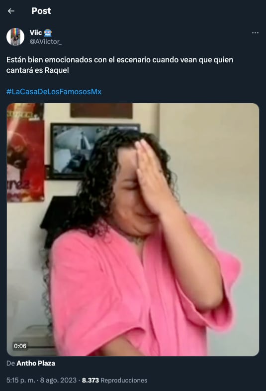 Memes por la noticia de Raquel Bigorra cantando en La casa de lo Famosos México