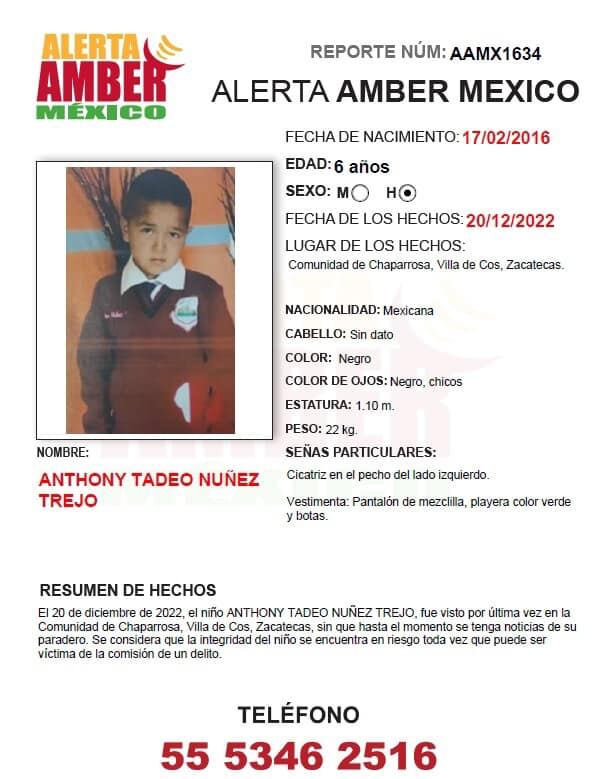 Alerta Amber por Tadeo