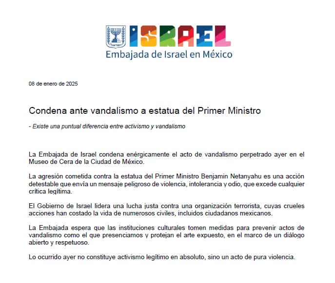 Israel en México sobre figura de Benjamin Netanyahu