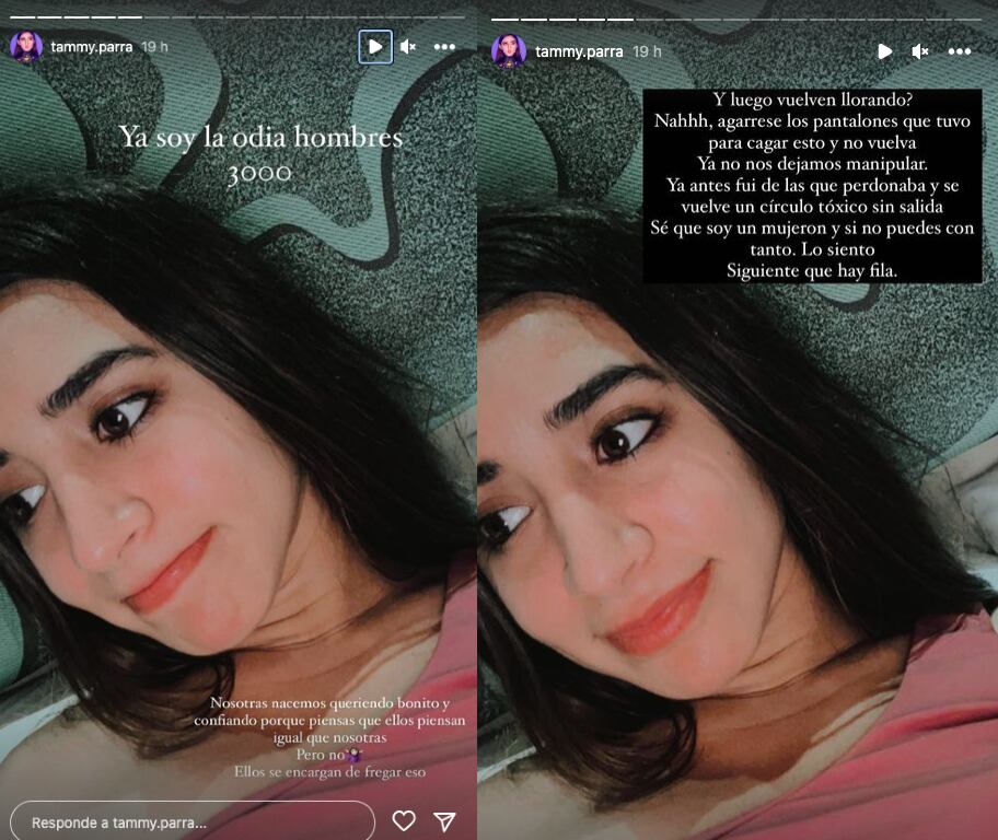 Tammy Parra no cree en el arrepentimiento de los hombres infieles